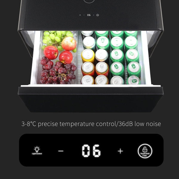 🌠Modern Smart Coffee Table with Built in Fridge, Outlet Protection,Wireless Charging, Mechanical Temperature Control, Power Socket, USB Interface and Ice Water Interface