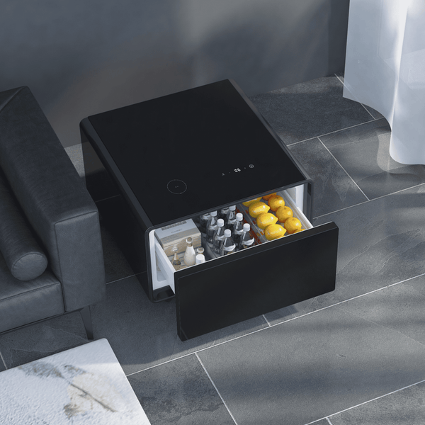 🌠Modern Smart Coffee Table with Built in Fridge, Outlet Protection,Wireless Charging, Mechanical Temperature Control, Power Socket, USB Interface and Ice Water Interface