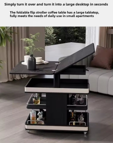 ✨Multifunctional Convertible Lift-Top Coffee Table☕Living Room Adjustable Home Sofa Small Apartment Side Cabinet Foldable Solid Wood Small Trolley