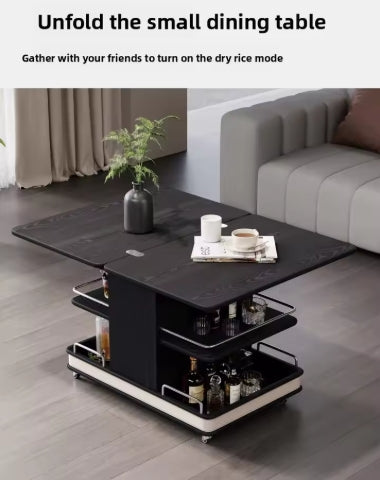 ✨Multifunctional Convertible Lift-Top Coffee Table☕Living Room Adjustable Home Sofa Small Apartment Side Cabinet Foldable Solid Wood Small Trolley