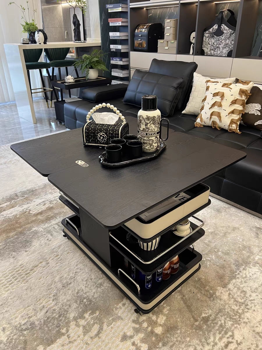 ✨Multifunctional Convertible Lift-Top Coffee Table☕Living Room Adjustable Home Sofa Small Apartment Side Cabinet Foldable Solid Wood Small Trolley