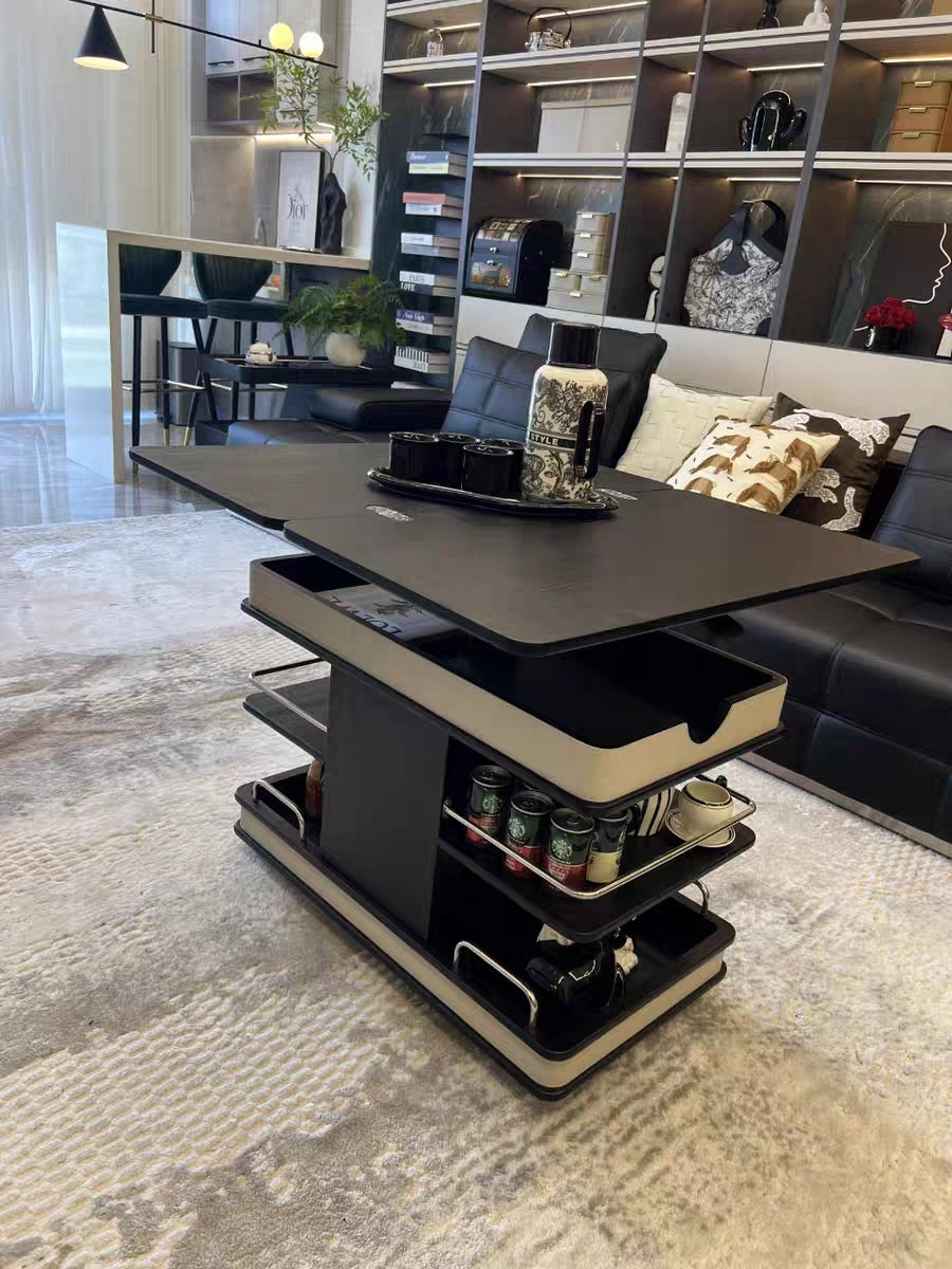 ✨Multifunctional Convertible Lift-Top Coffee Table☕Living Room Adjustable Home Sofa Small Apartment Side Cabinet Foldable Solid Wood Small Trolley