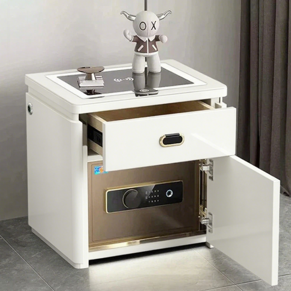 💥SmartSecure 3-Drawer Nightstand with Biometric Safe & LED Lighting