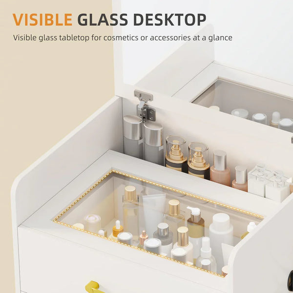 ✨Bedside Table Dressing Table Storage Integrated and Bedroom Flip Over Makeup Table
