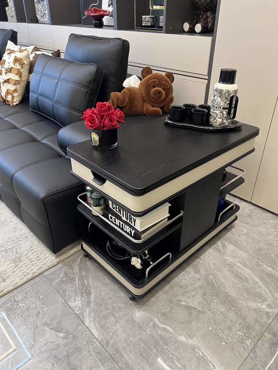 ✨Multifunctional Convertible Lift-Top Coffee Table☕Living Room Adjustable Home Sofa Small Apartment Side Cabinet Foldable Solid Wood Small Trolley